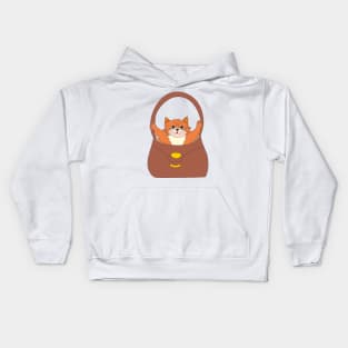 A kitten in a bag Kids Hoodie